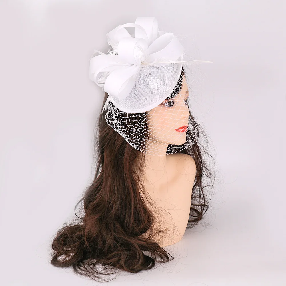 

GBCNYIER Wedding Cap Formal Wear Female Beautiful Bow-Kno Bridal Headdress Dinner Dress