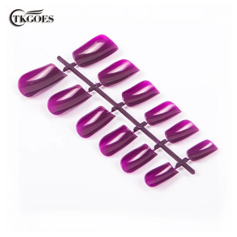 120 штук в упаковке темно-фиолетовые квадратные накладные ногти 10 размеров с