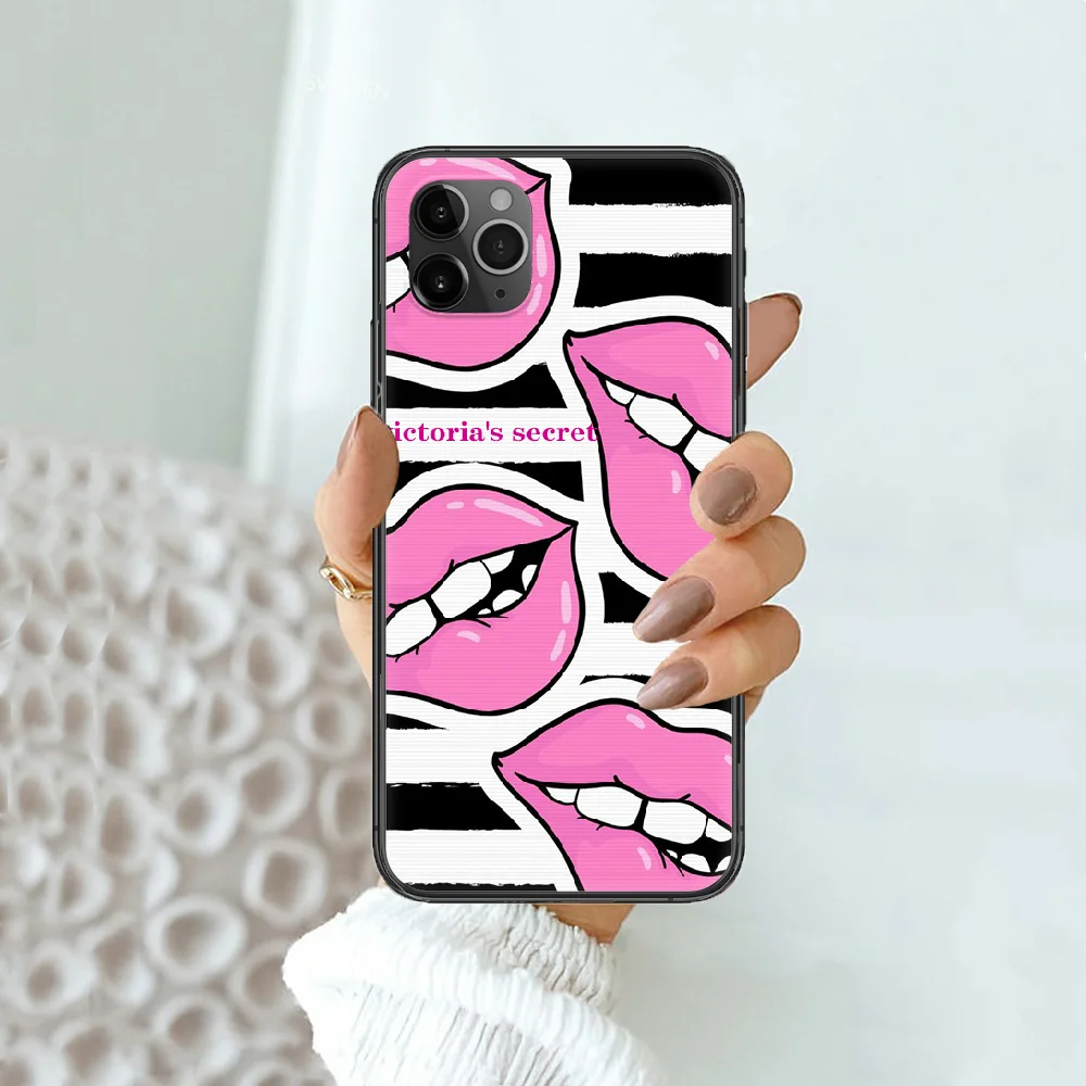 

Sexy Pink Secrets Phone Case Cover Hull For iphone 5 5s se 2 6 6s 7 8 12 mini plus X XS XR 11 PRO MAX black fashion Etui pretty