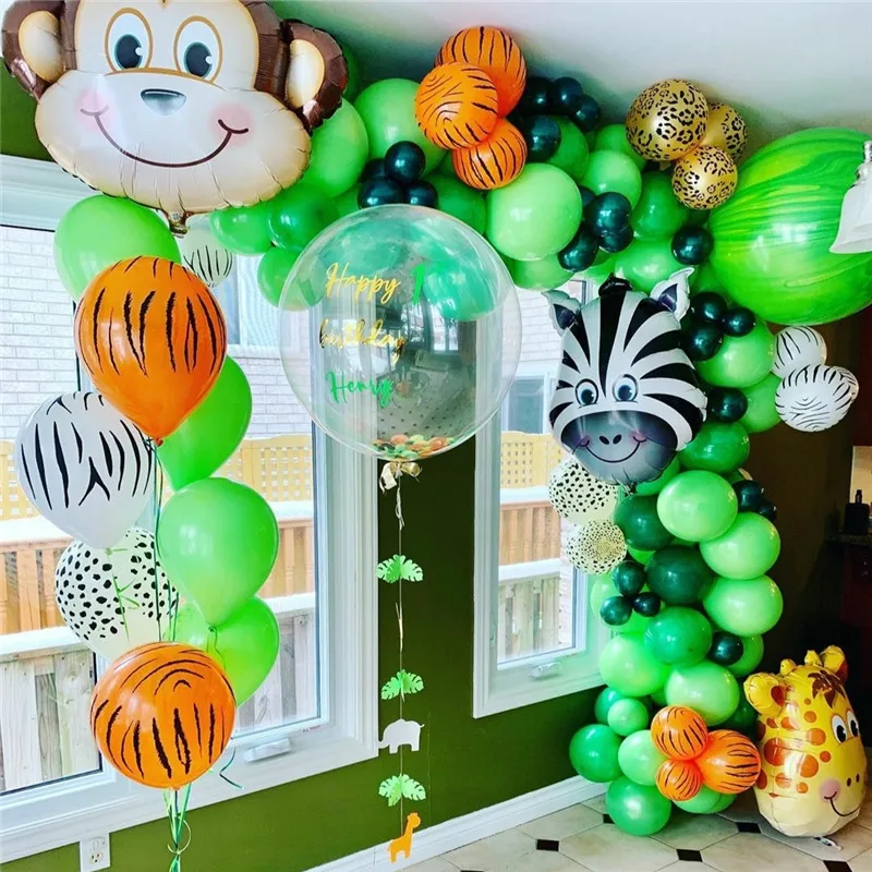 Зоопарк джунгли вечерние воздушные шары животные тигр Лев Зебра жираф гелиевые