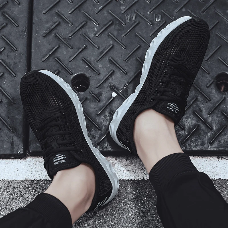 

Summer Men's Running Shoes Flying Woven Mesh Sports High Quality Blade Comfortable Lightweight Wild Shoes Cushioning Sneakers