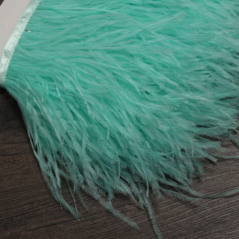 15-20CM 6M Ostrich Feather trim Cloth Belt for bag DIY feather ribbon fringe Wedding dress clothes decoration