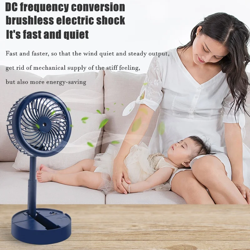 new usb charging fan nightlight portable folding fan humidifier mobile phone stand multi function fan free global shipping