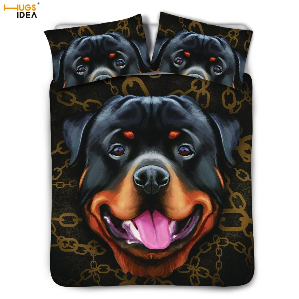 

Постельное белье Rottweiler с масляным принтом, пододеяльник для мальчиков, детей, взрослых, Милая Черная собака, животные, постельное белье, про...