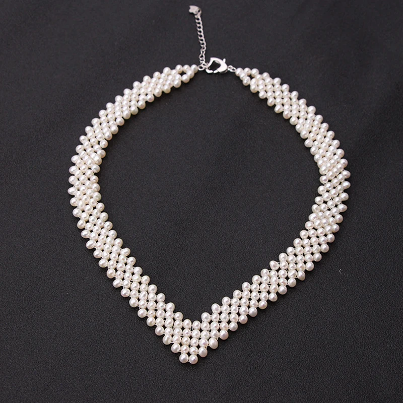 

3.5mm-4.5mm Near Round Natural Freshwater Pearl Necklace 210327-30