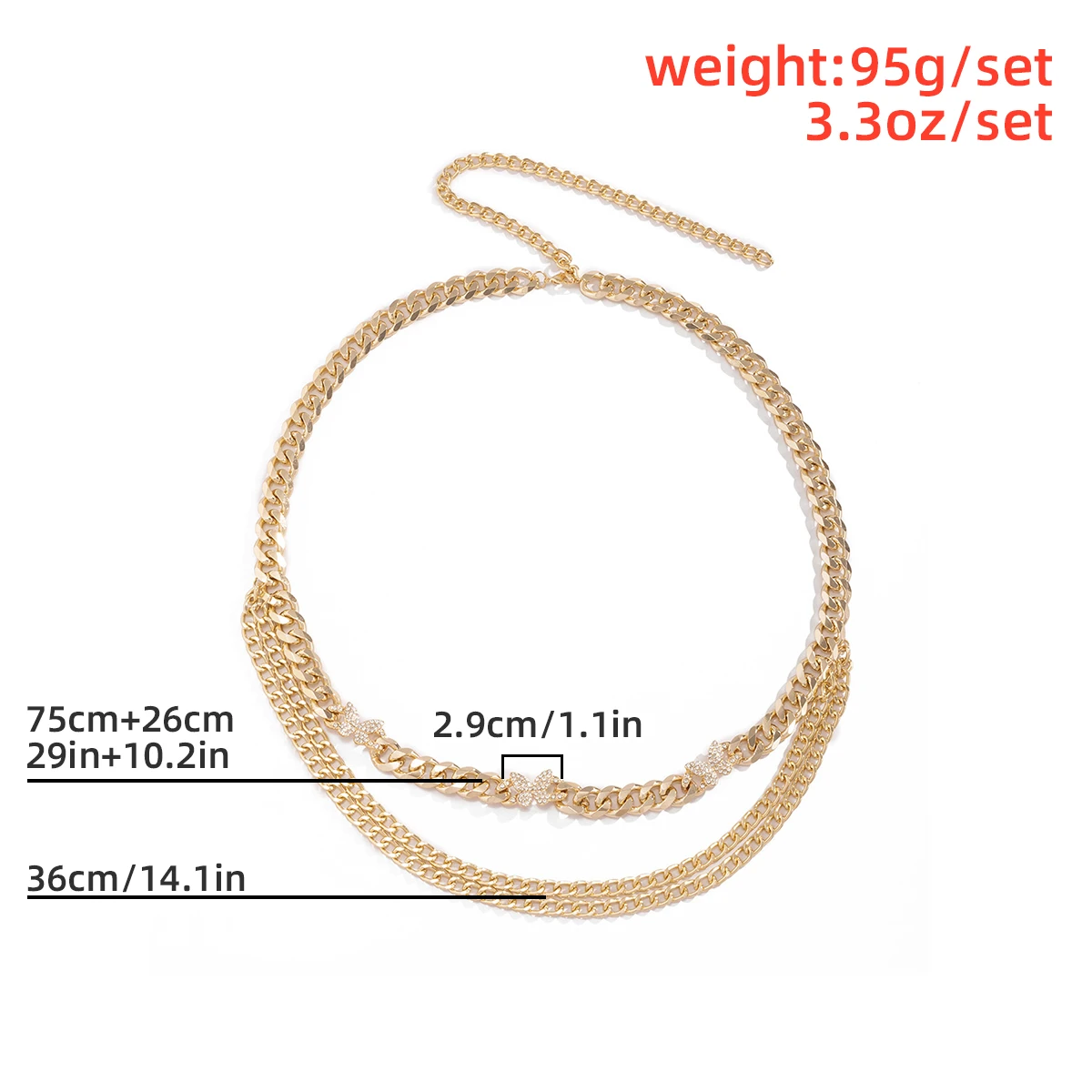 

Salircon Sexy Crystal Butterfly Metal Body Chain for Women Girls Rhinestone Belly Waist Chain Belt Fashion Body Jewelry Gift2021