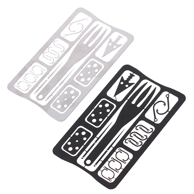 Карточка для выживания стрелочный нож рыболовный крючок вилка пила