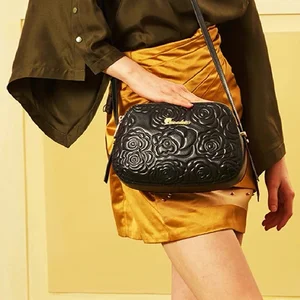 zooler original brand high quality real leather shoulder bags round floral pattern cow leather bags women bolsa feminina 2355 free global shipping