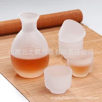 japanese style vertical eye pattern one pot four cups sake pot set wine set