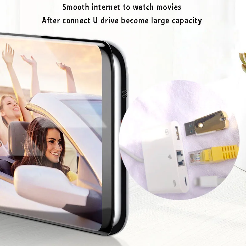 OTG Ethernet USB адаптер для Lightning к RJ45 LAN гигабитная Проводная сетевая камера iPhone 7 8 11 X XS