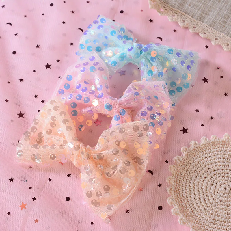 

Kids Hair Clip Sequin Bowknot Hair Accessories Glitter Pins For Girls Headwrap Fashion Hairdressing Supplies