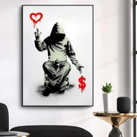 banksy abstract graffiti art canvas painting street art wall posters and prints men graffiti picture for living room home decor