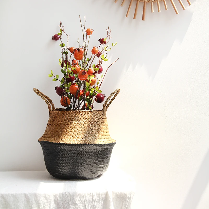 Ротанговая Соломенная Корзина плетеная складная корзина для белья Цветочная