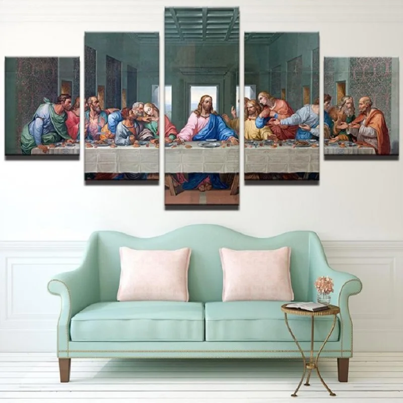 

5 Pcs Home Modern Cavans Painting Creative Wall Decoration for Home Bedroom Frameless Spray Painting Home Decor Paint by Number