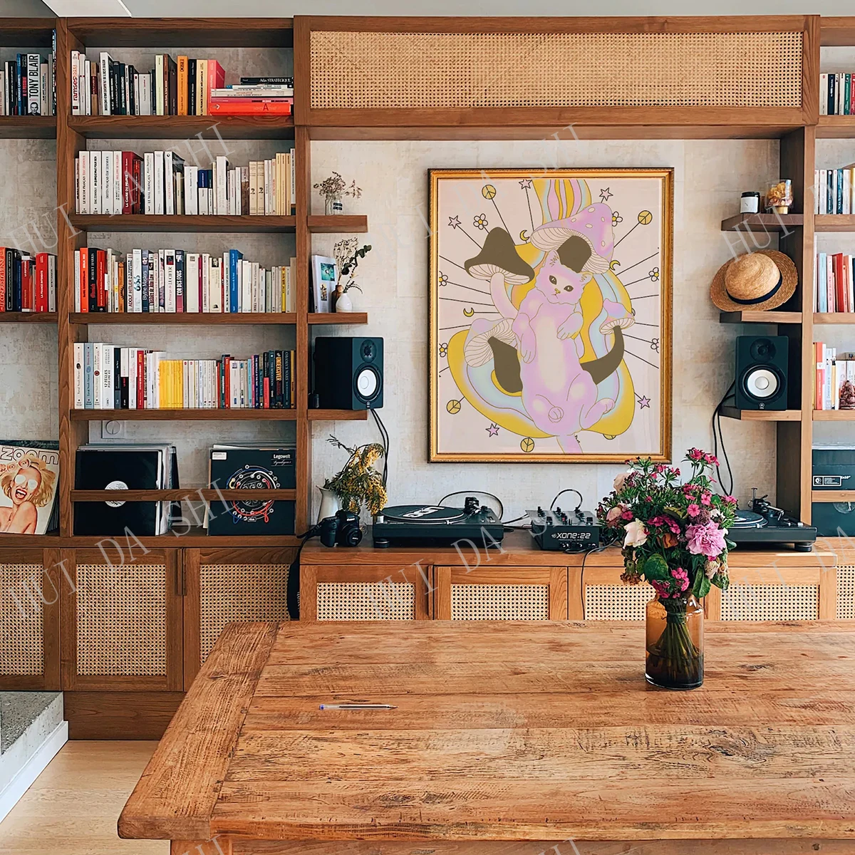 

Psychedelic Art, 70s Decor, Psychedelic Cat Art, 70s Retro Psychedelic Home Decor, 70s Wall Art, Hippie Print, Colorful Art