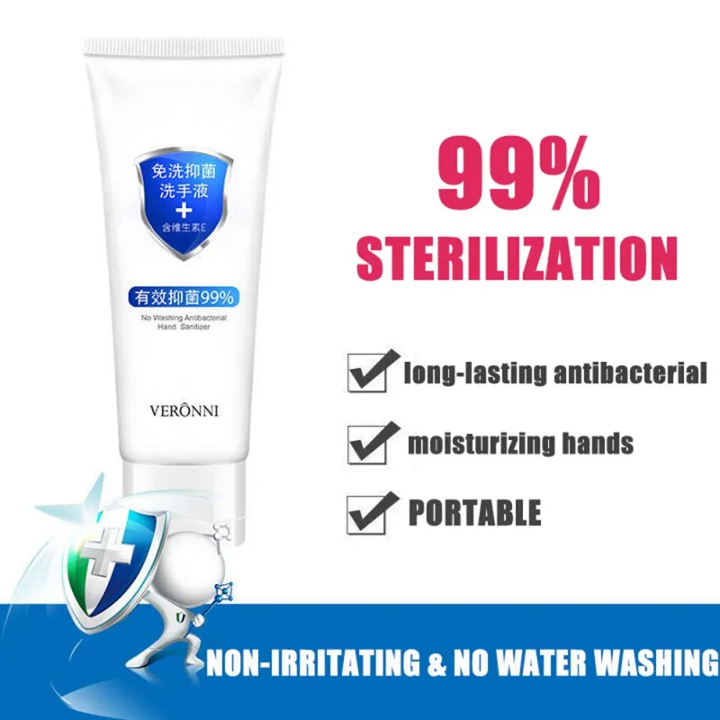 60 мл миниатюрный антисептик для рук гель анти бактерии без Дезинфекция воды