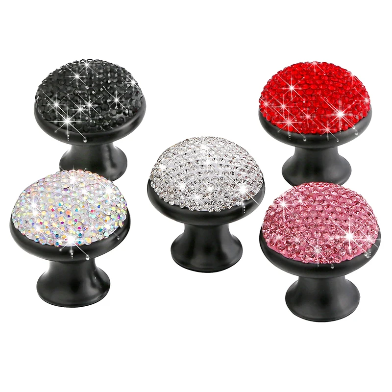 35 мм ручки для шкафа в форме гриба цветные хрустальные стразы выдвижные дверные 2