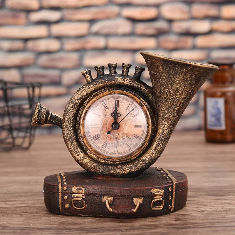 [New] винтажная скульптура имитация чемодан для саксофона модель часов статуэтка