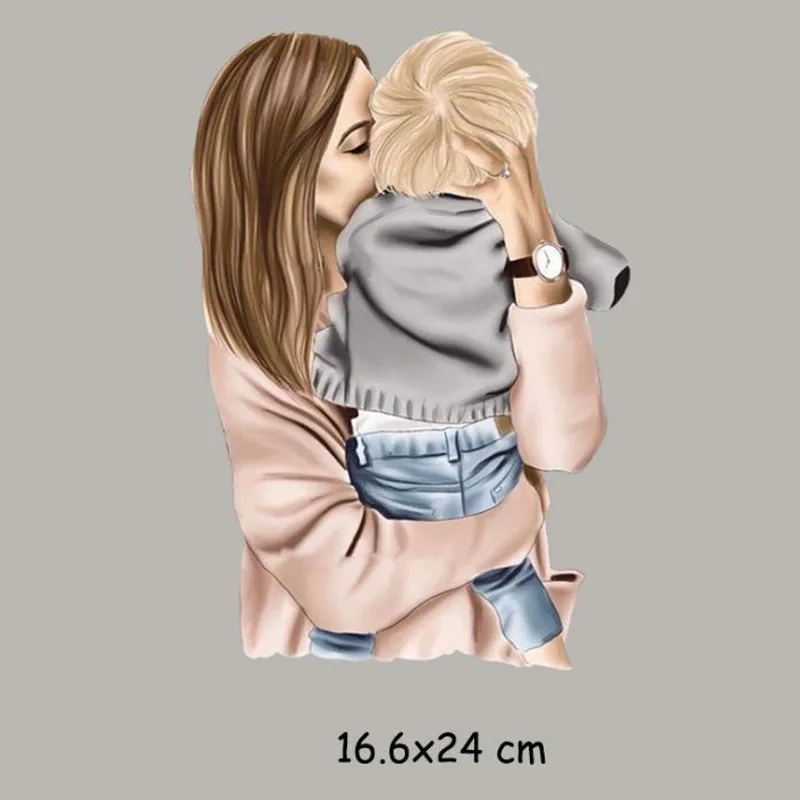 

16.6x24cm New Super Mom Baby Iron On Patches For DIY Heat Transfer Clothes T-Shirt Thermal Stickers Decoration Printing