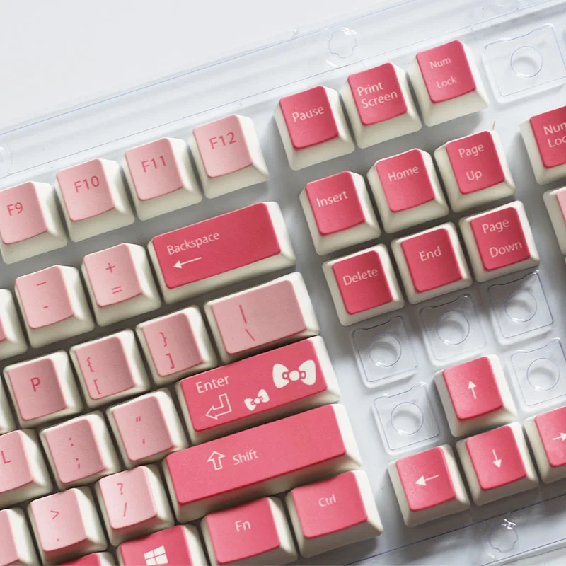 Мультяшная Кепка 104 клавиш PBT с подсветкой, колпачки для ключей Cherry Mx, колпачки для ключей с клавишами, съемник для механической клавиатуры