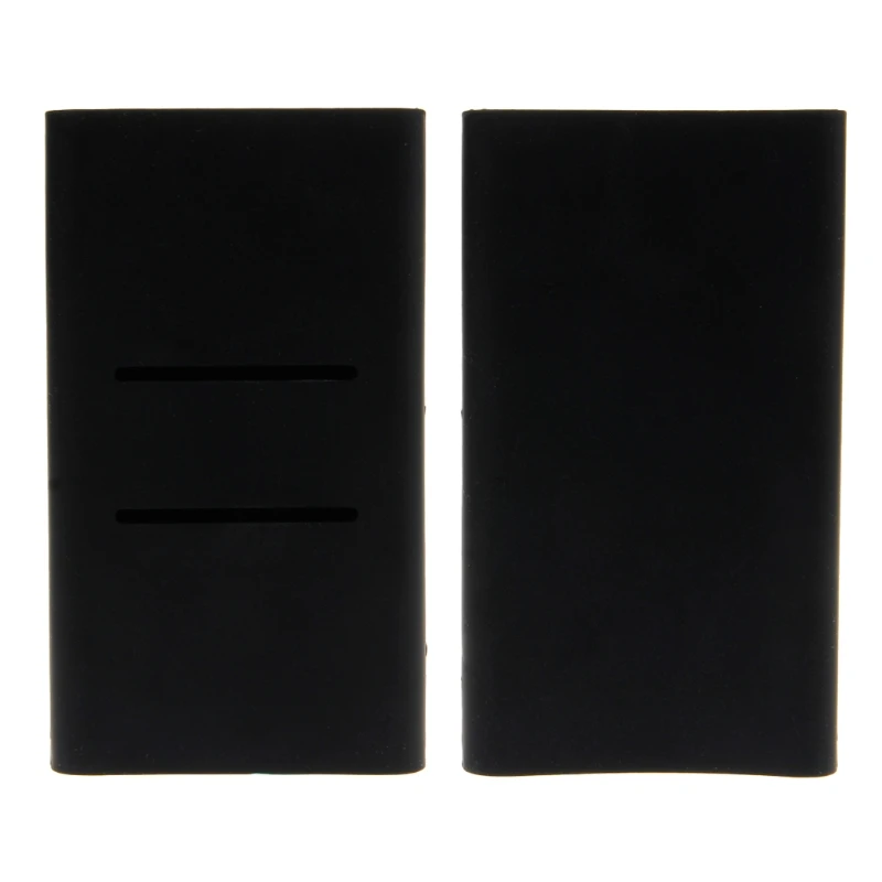 BLACK Силиконовый защитный чехол 13*7,5 см для Xiaomi power Bank 2 10000mAh - Цвет: BLACK