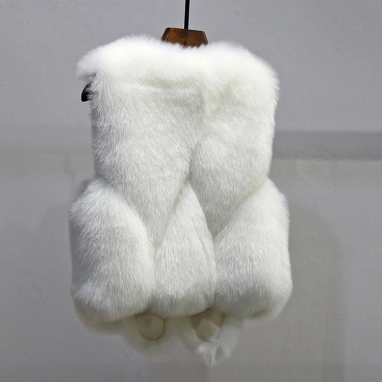 Женский меховой жилет 2019 Новая женская зимняя куртка короткая однотонная тонкая