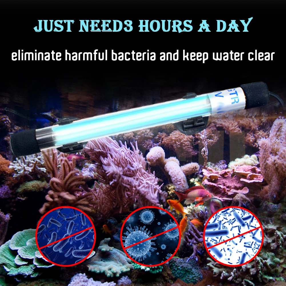 Ультрафиолетовый стерилизатор для аквариума лампа декоративная УФ