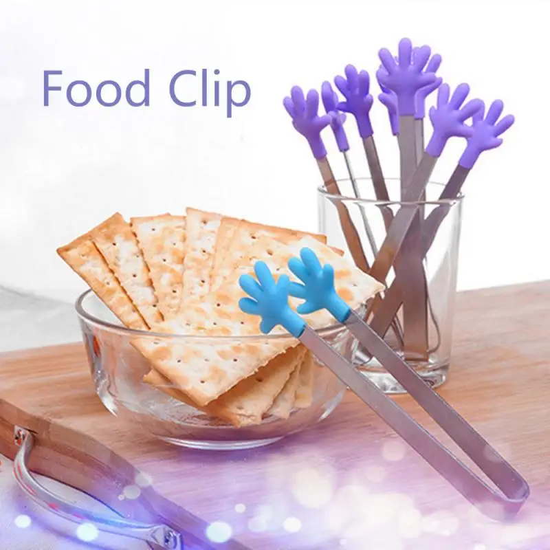 Силиконовая накладка на ладони щипцы для барбекю Нержавеющая сталь Еда Пинцет