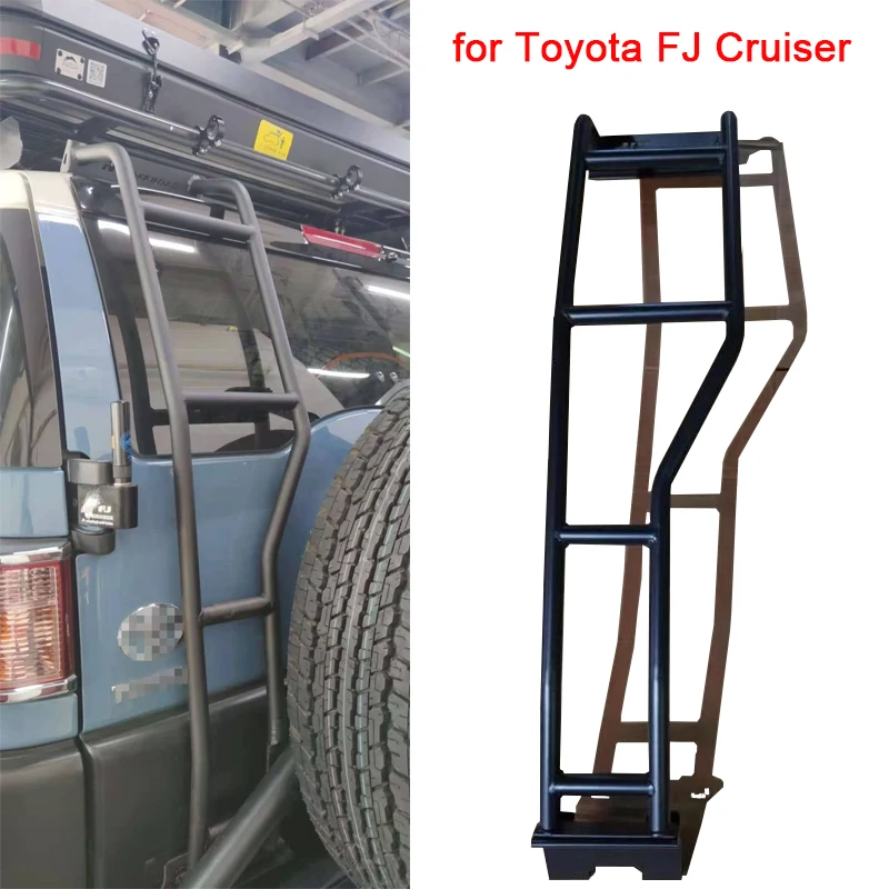 Rear Ladder Tailgate Ladder Kit Metal Stairs for Toyota FJ Cruiser Car Rear Door Laddder Protection Framework Protective Frame