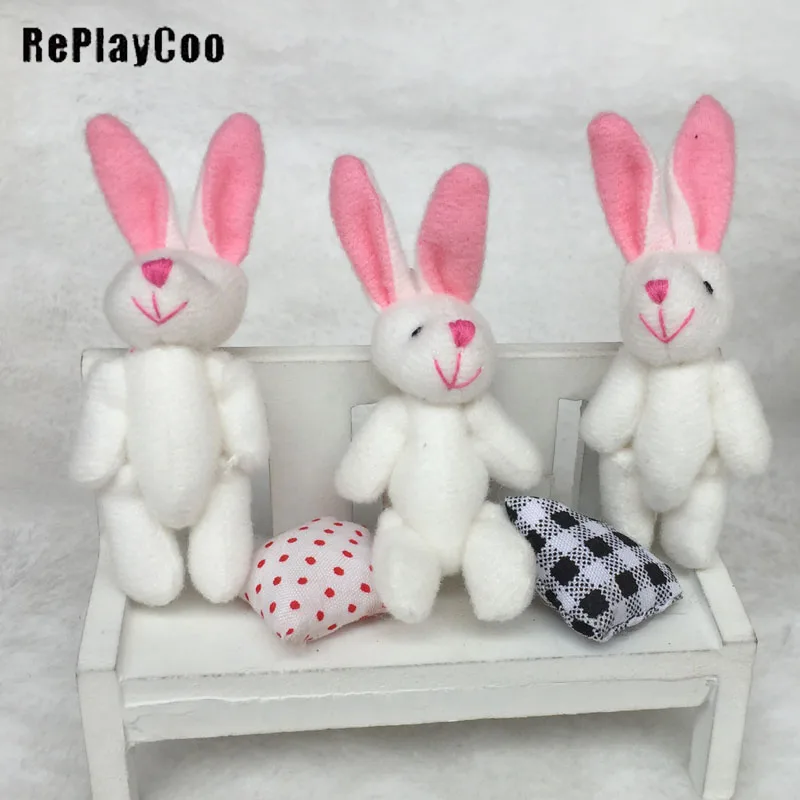 10 шт./лот Kawaii Mini Bunny 8 см плюшевые игрушки цветок кролик мягкие животные Маленькая