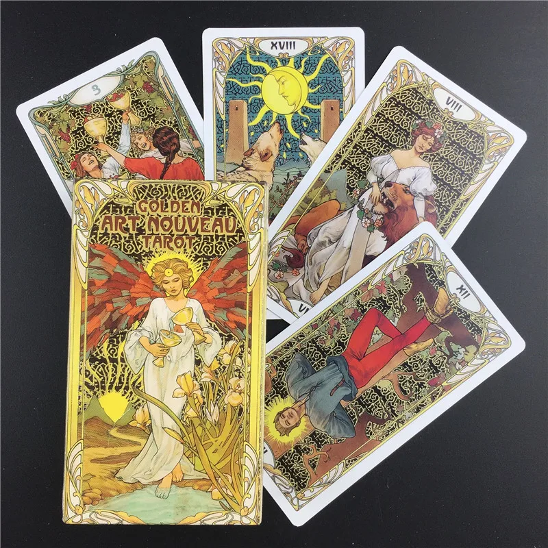 Tarot Играем судьбы карты золотые и праздничные игральные для каталога новые
