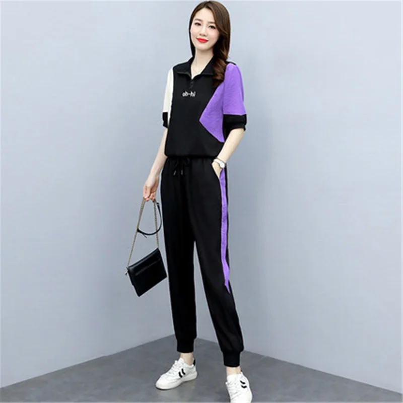 

Sports And Leisure Suit Women'S Summer 2021 Summer New Women'S Summer Fashion Age Reduction Summer Bodywear Two Piece Set