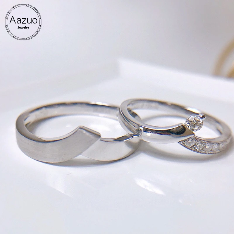

Комплект колец Aazuo из 18-каратного белого золота, с бриллиантами