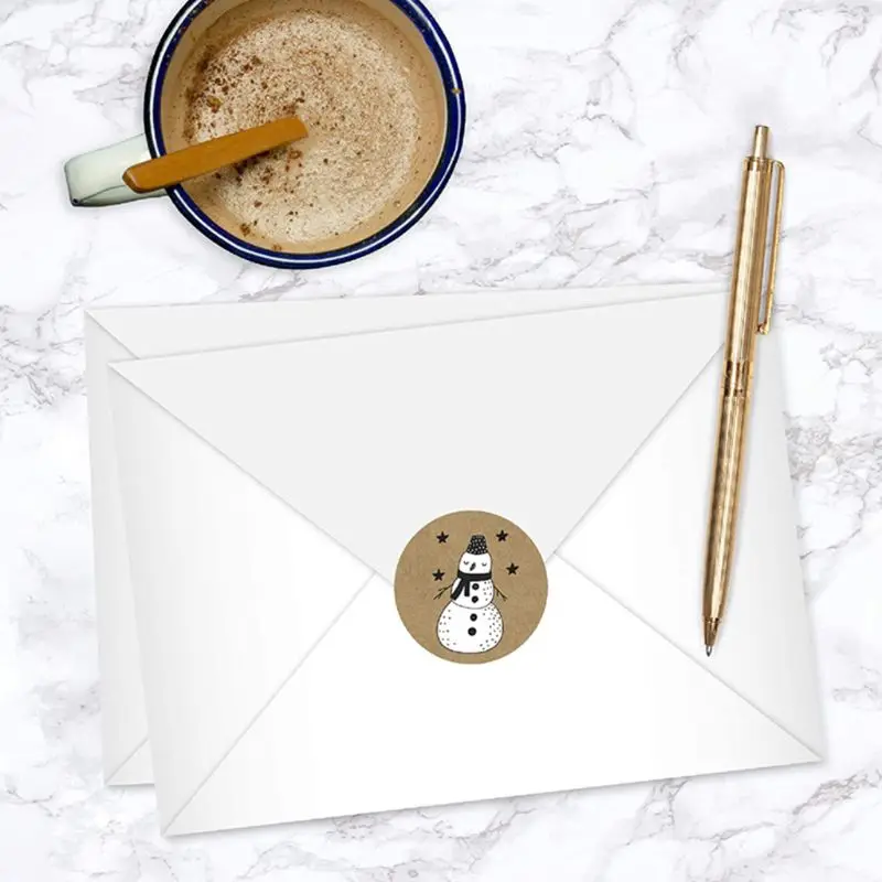 

500pcs/roll Christmas Stickers Tree Snowman Animals Decorative for Scrapbooking R9JC