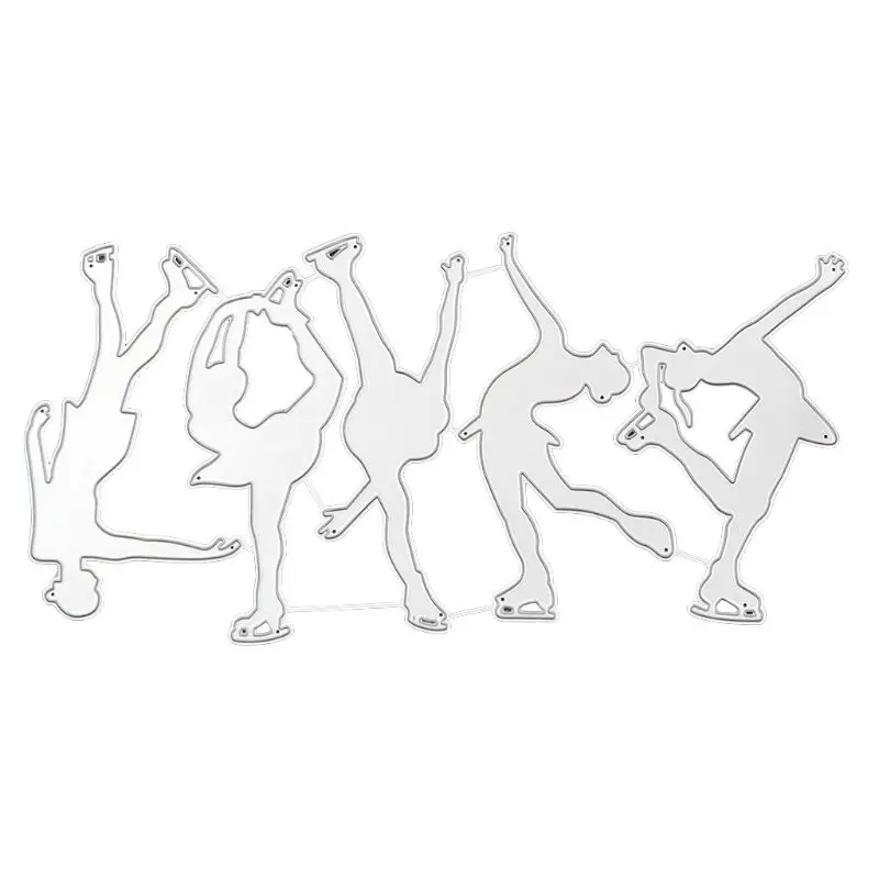 Девушка для катания на коньках металлические режущие штампы трафарет