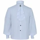 Рубашка мужская с воротником-стойкой, модная Готическая блузка с длинными рукавами, однотонная Повседневная рубашка в стиле средневековья Ренессанса, # g3