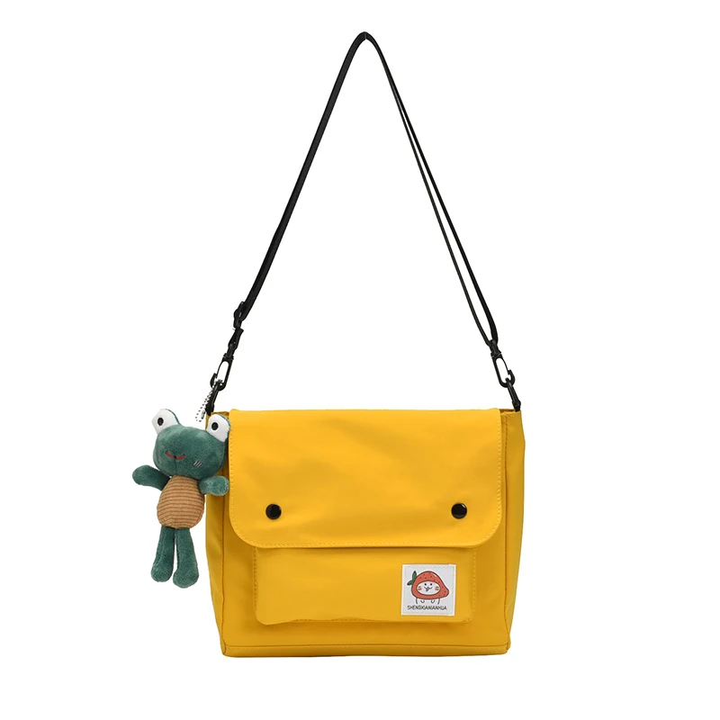 

Canvas bag female 2021 new small fresh and lovely student shoulder bag simple and versatile messenger bag