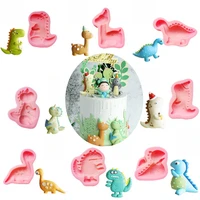 8 style cute dinosaur silicone mold candy chocolate fondant molds baby birthday cake decorating tools diy cookie baking mould