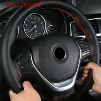 car universal 38cm steering wheel cover pu leather carbon fiber 6 color car styling sport auto anti slip steering wheel covers
