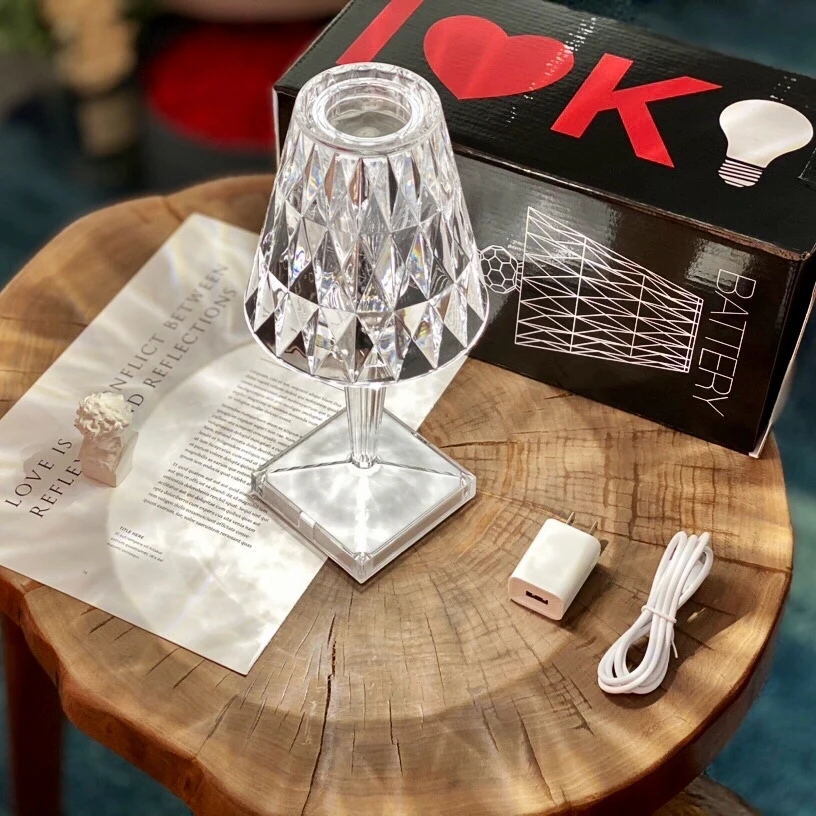 Декоративная светодиодная лампа с кристаллами и бриллиантами для свадьбы