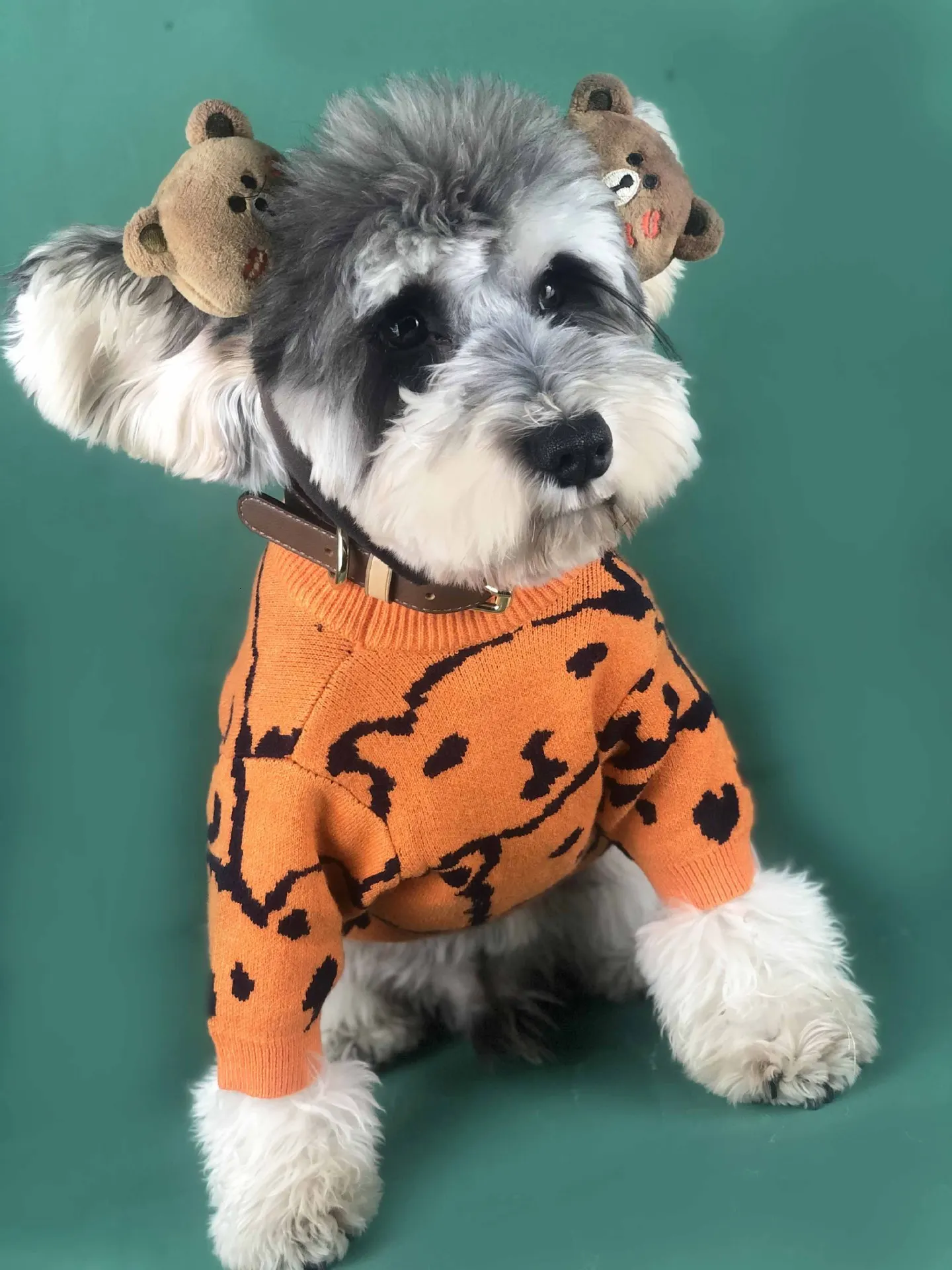 Schnauzer восхитительный свитер со щенком, теплая одежда для собак, милый свитер для собак, домашняя одежда для плюшевого мопса, свитер с рисунком бульдога