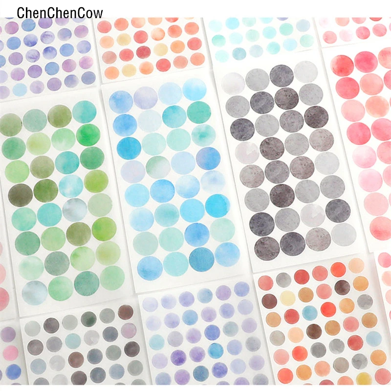 

10Sheets Watercolor Dot Stickers DIY Scrapbooking Base Collage Mobile Computer Diary Star Chasing Album Happy Planner Decoration