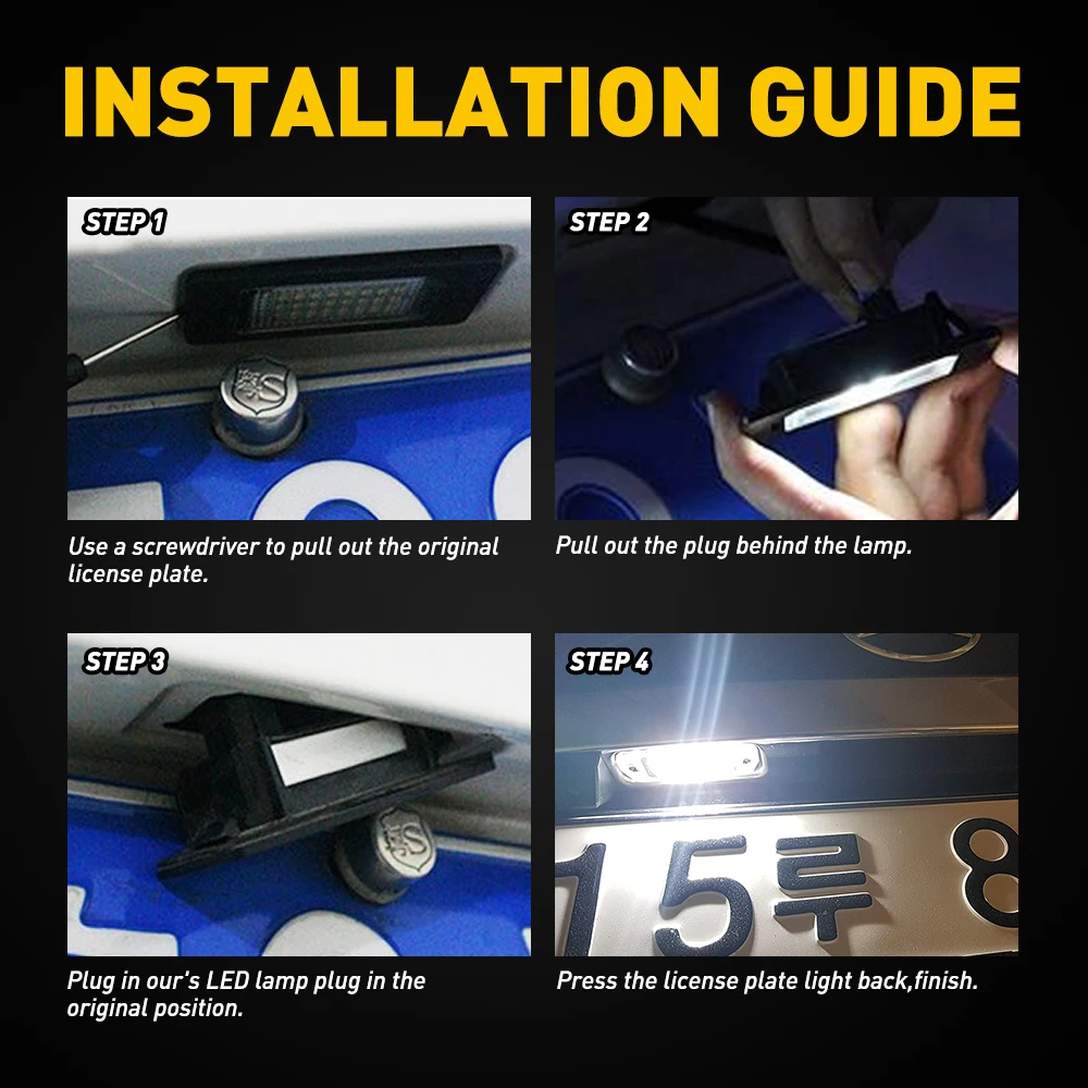 For Toyota Land Cruiser 120 Prado 200 Lexus GX470 No Error LED White Rear Number Plate Light Auto Lamp Car styling |