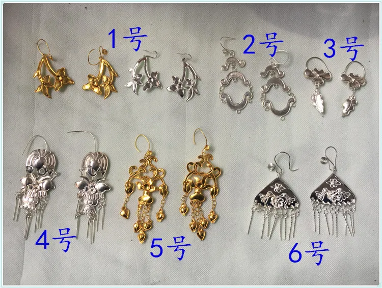 Серьги Miao из серебра 6 видов конструкций пробы с золотым или серебряным покрытием, традиционная проволочная вставка, произведение искусств... от AliExpress WW