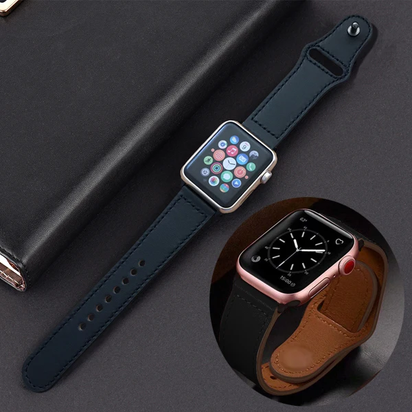 Из натуральной кожи петлевой ремешок для apple watch группа 4 42 мм 38 мм ремешок для iwatch 44 мм 40 мм 3/2/1 браслет аксессуары