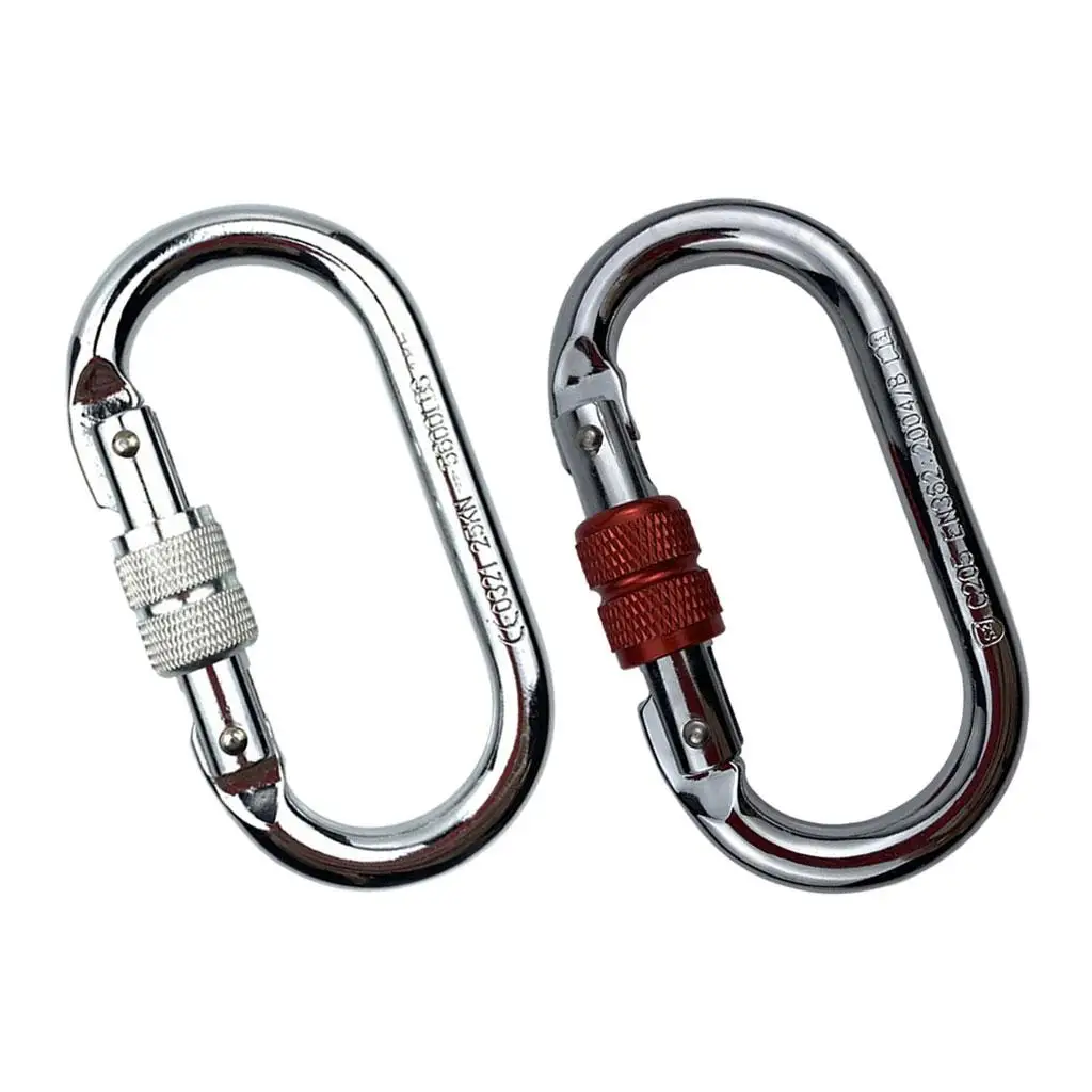 O-Shape Rock Climbing Carabiner Screw Locking Hook 25kN 5600lb for Hammock Caving Gear | Спорт и развлечения