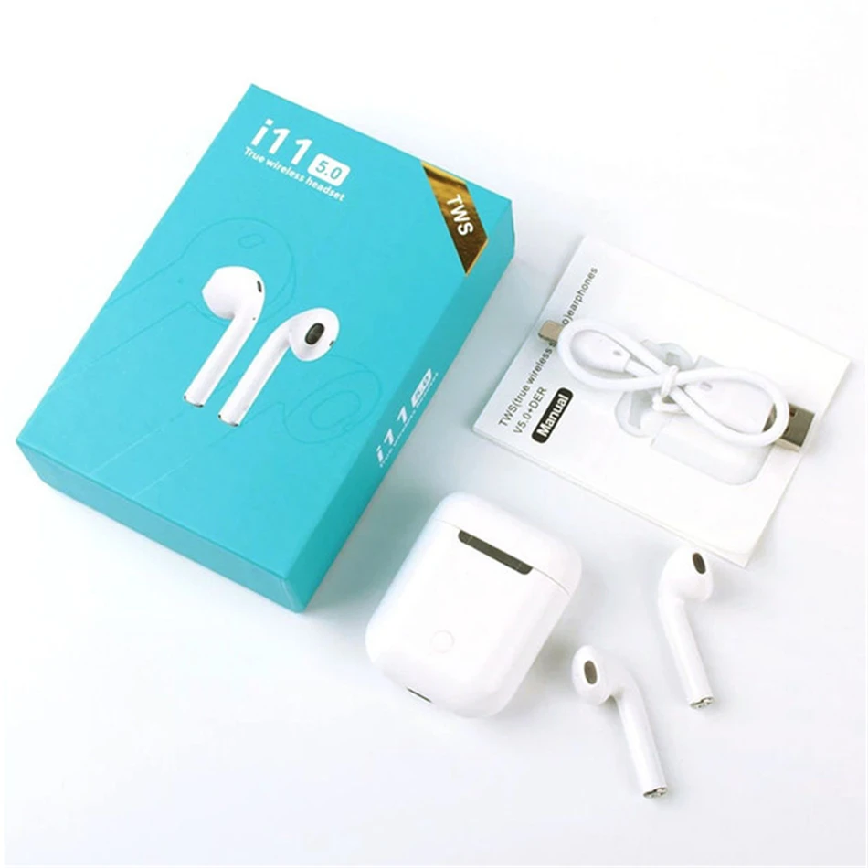 Сенсорное управление i11 TWS Mini 5,0 Bluetooth наушники беспроводные наушники портативные невидимые вкладыши для xiaomi Iphone i9s всех телефонов - Цвет: Синий