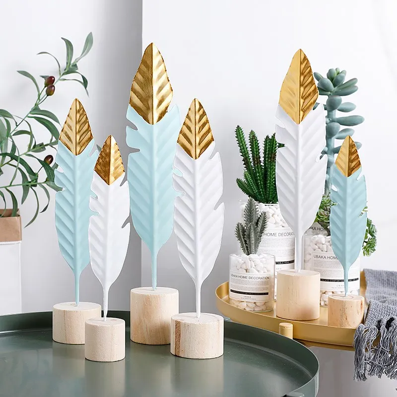 Скандинавские креативные металлические украшения в форме перьев для рабочего