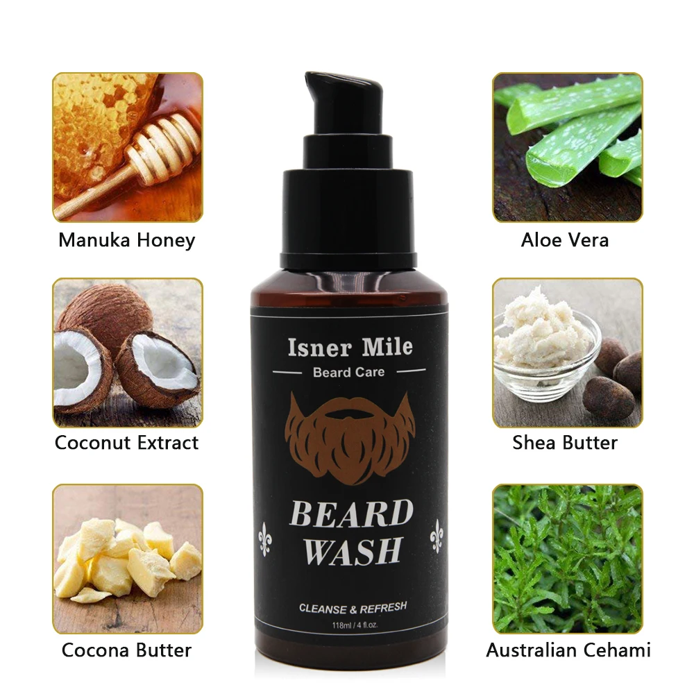 Шампунь для Мужской Бороды глубокое очищение питательное средство очищения