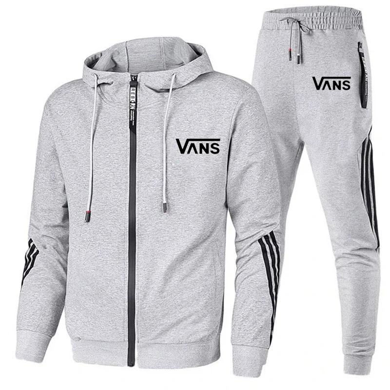 

2021 New Autumn and Winter Men's Casual Sportswear Long-sleeved Hooded + Tube Suit Jogging Sports Warm Zipper Hoodie Suit